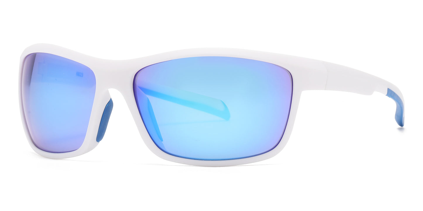 6823 - Plastic Wrap Around Men Sport Sunglasses
