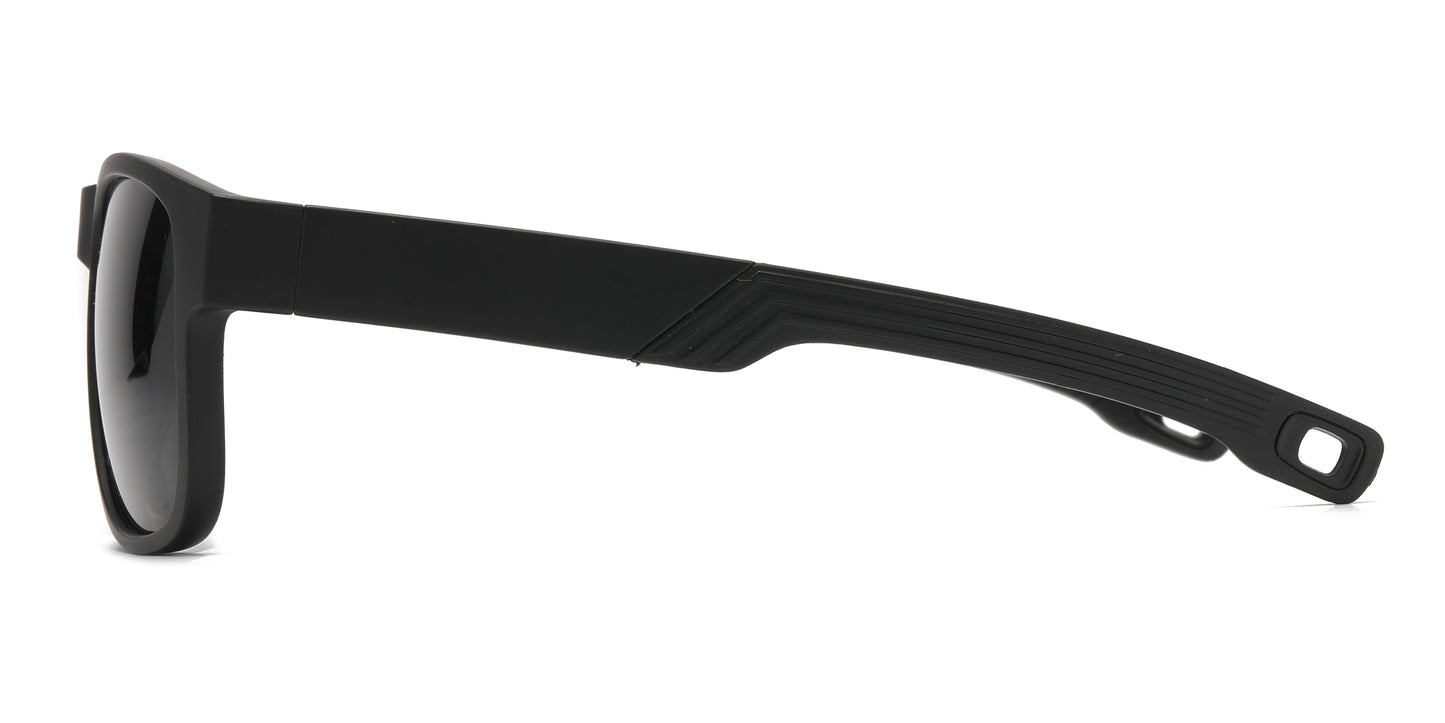 6824 - Men Sport with Clear Frame and Color Mirror Lens Plastic Sunglasses