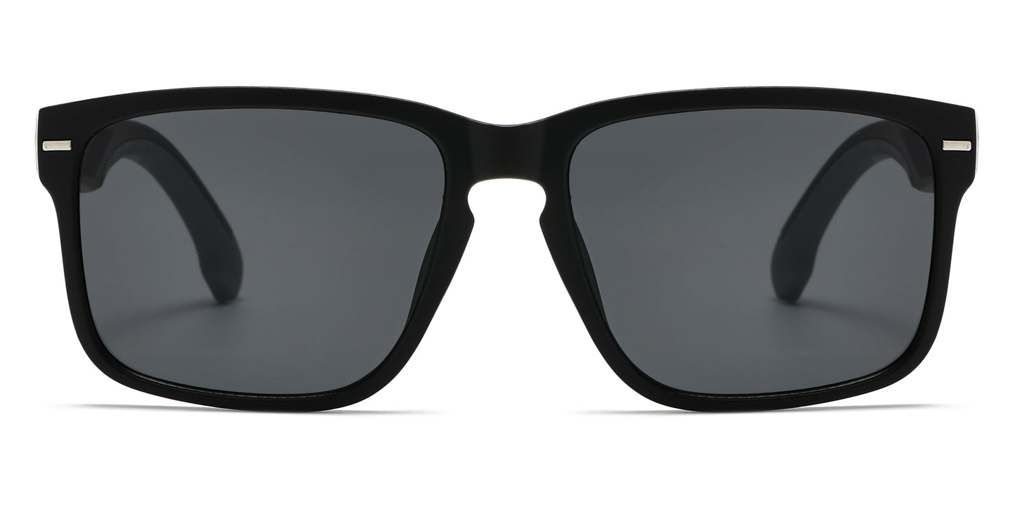 6825 - Key Hole Rectangular Men Plastic Sunglasses