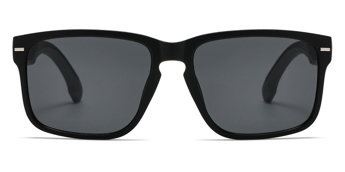 6825 - Key Hole Rectangular Men Plastic Sunglasses