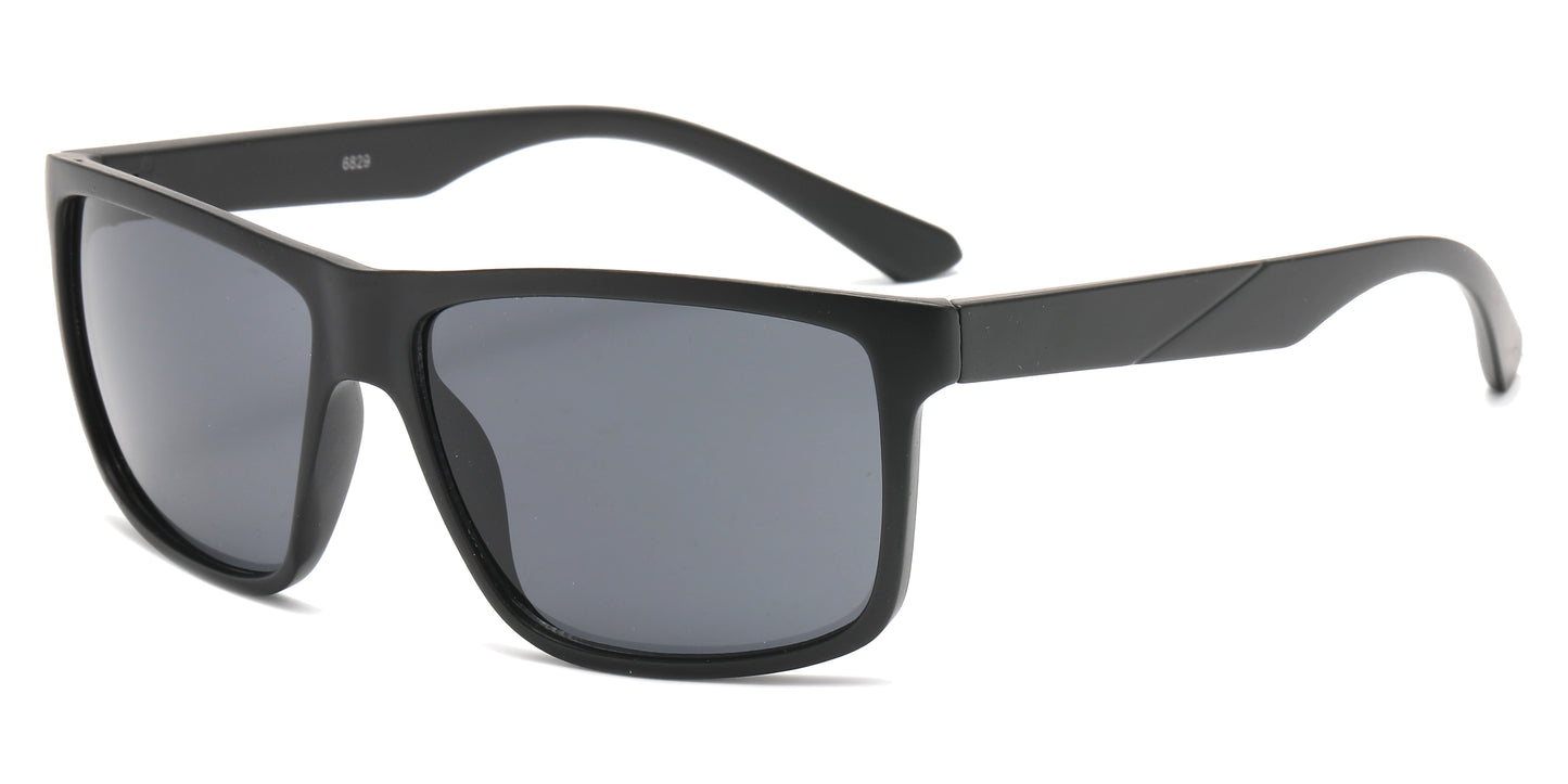 6829 - Classic Square Sports Plastic Sunglasses
