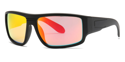6831 - Rectangular Sports Plastic Sunglasses