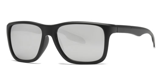 6832 - Color Mirror Lens Plastic Sport Sunglasses
