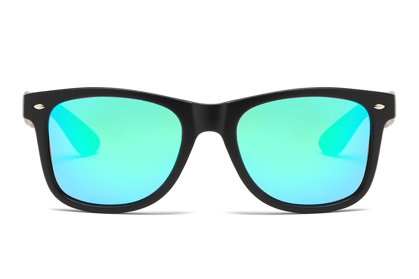 7112 ST RVC - Spring Hinge Plastic Sunglasses with Color Mirror Lens