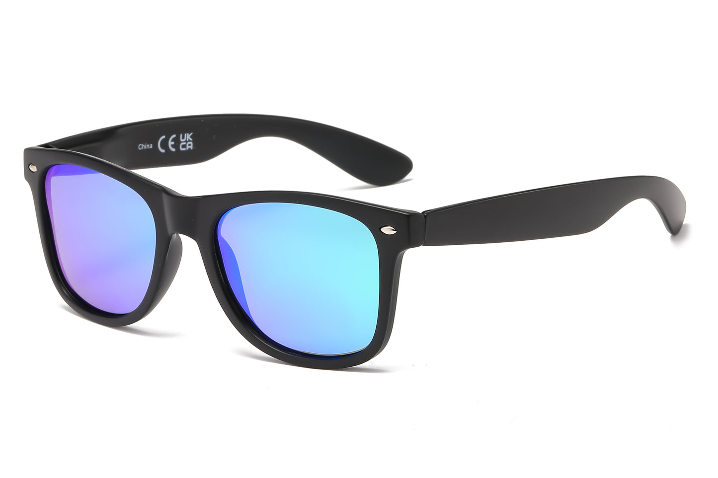 7112 ST RVC - Spring Hinge Plastic Sunglasses with Color Mirror Lens
