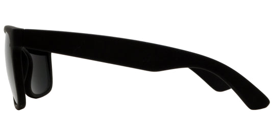 7619 Black - Classic Sport Black Plastic Sunglasses with Super Dark Lens