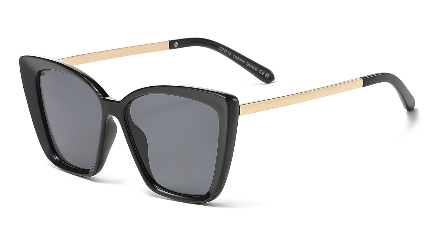 8010 - Plastic Square Box Cat Eye Sunglasses