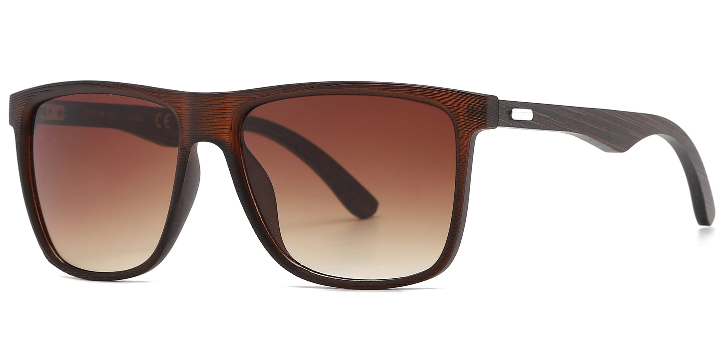 8024 Bamboo - Square Frame Bamboo Sunglasses