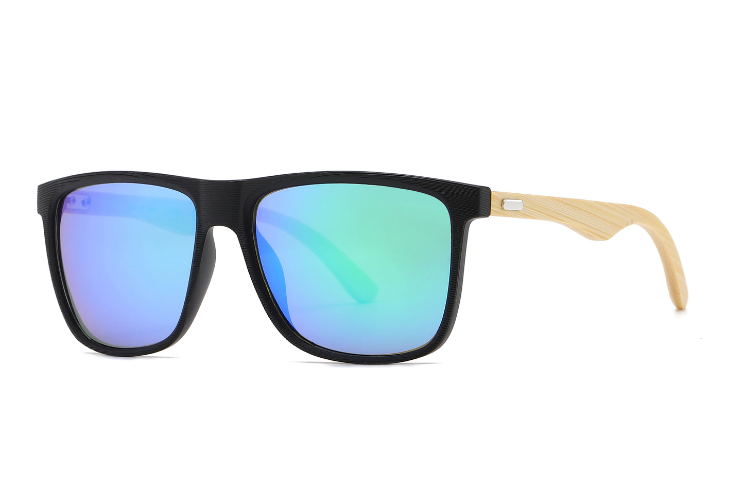 8024 Bamboo - Square Frame Bamboo Sunglasses