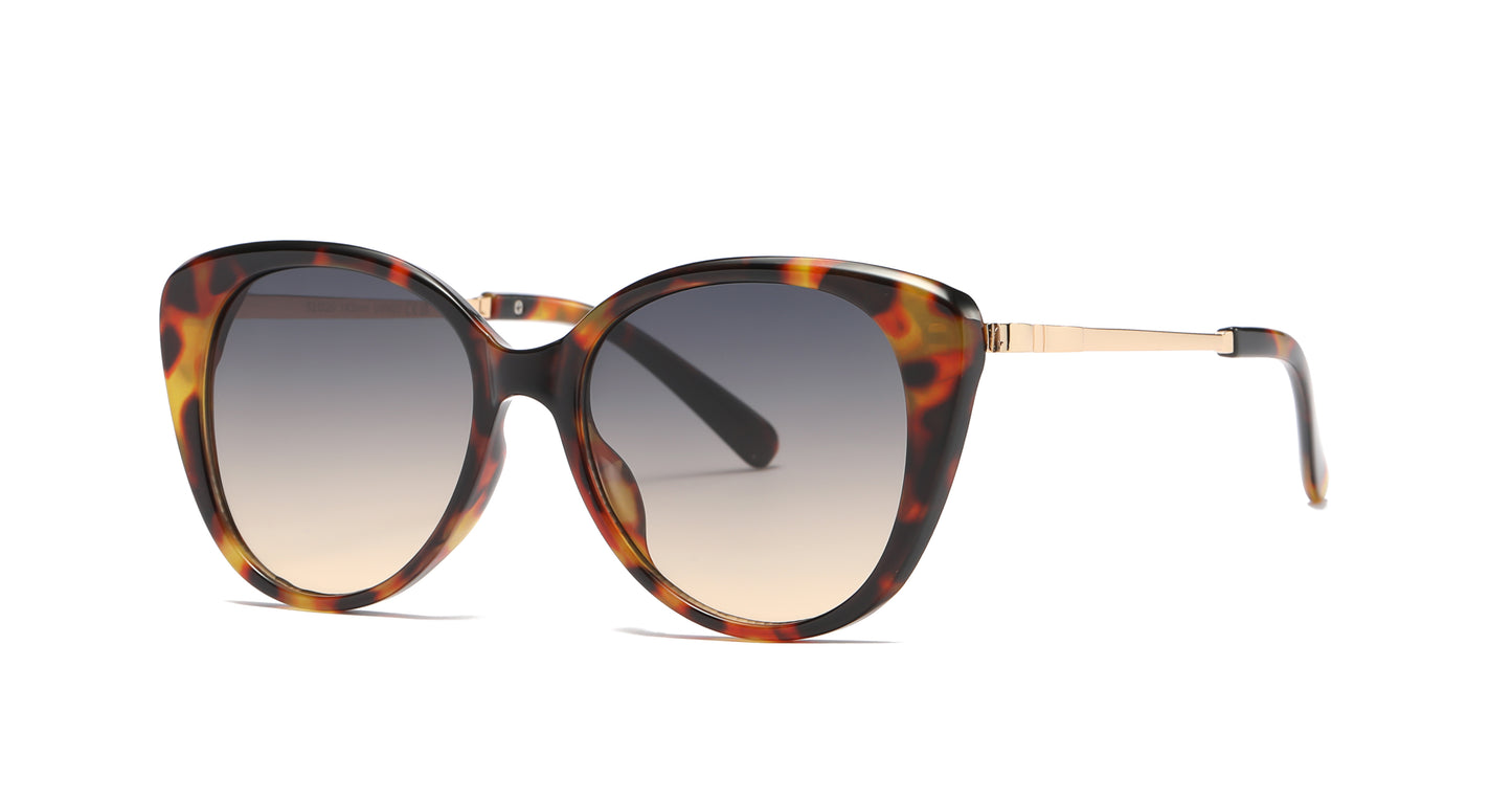 8032 - Plastic Round Cat Eye Sunglasses