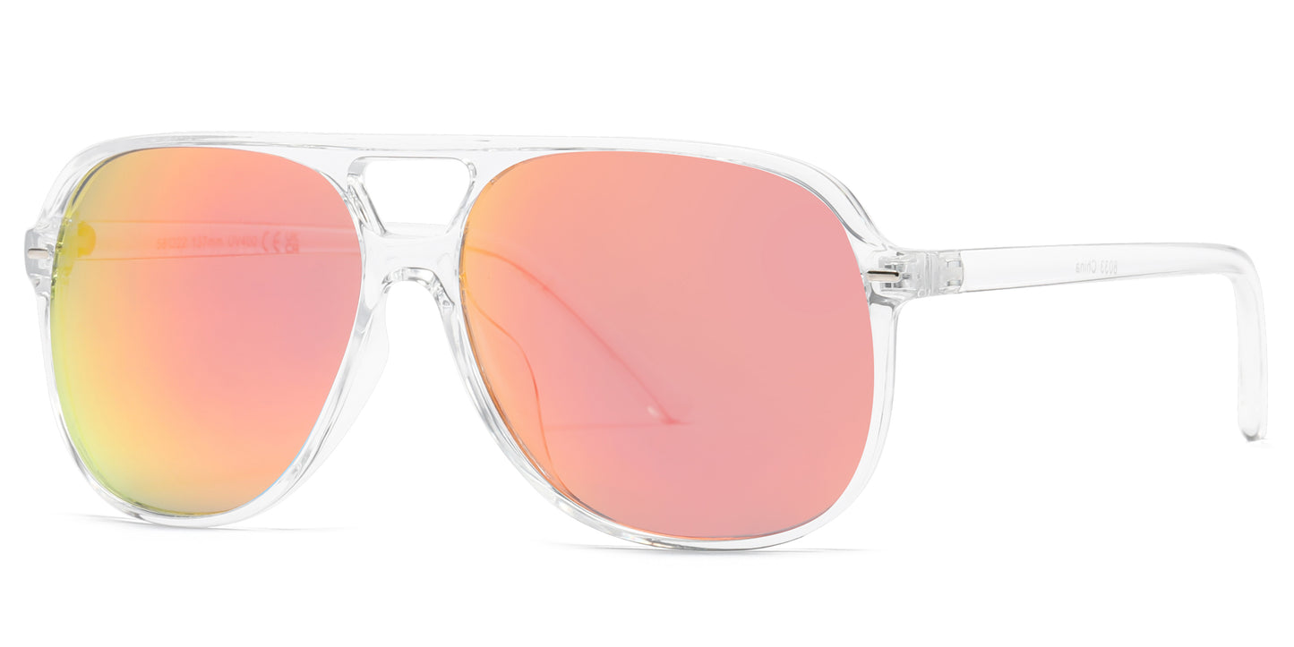 8033 - Plastic Flat Top Fashion Sunglasses