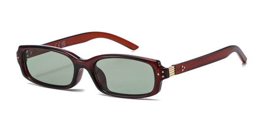 8035 - Classic Small Rectangular Women Plastic Sunglasses