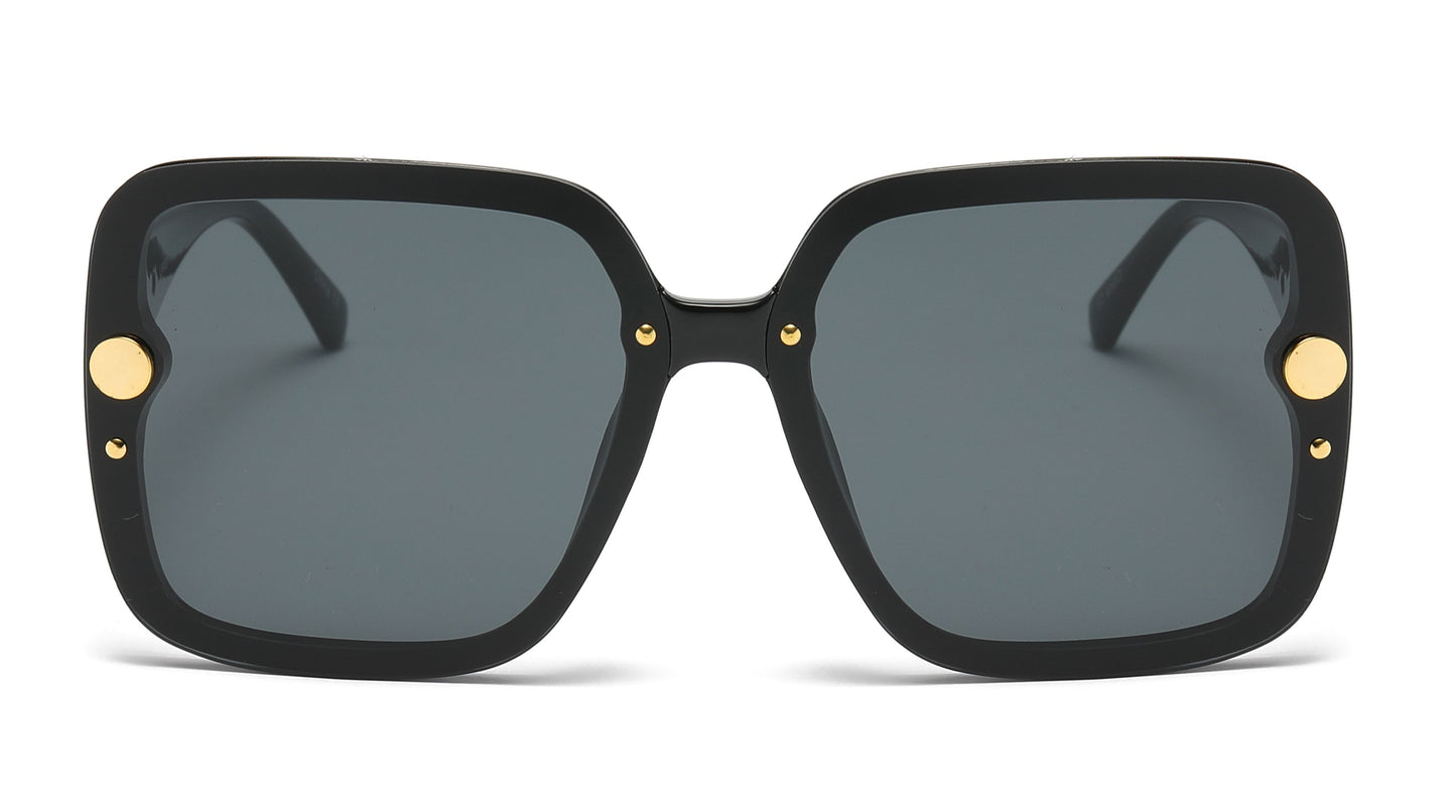 8135 - Plastic Square Sunglasses with Flat Lens