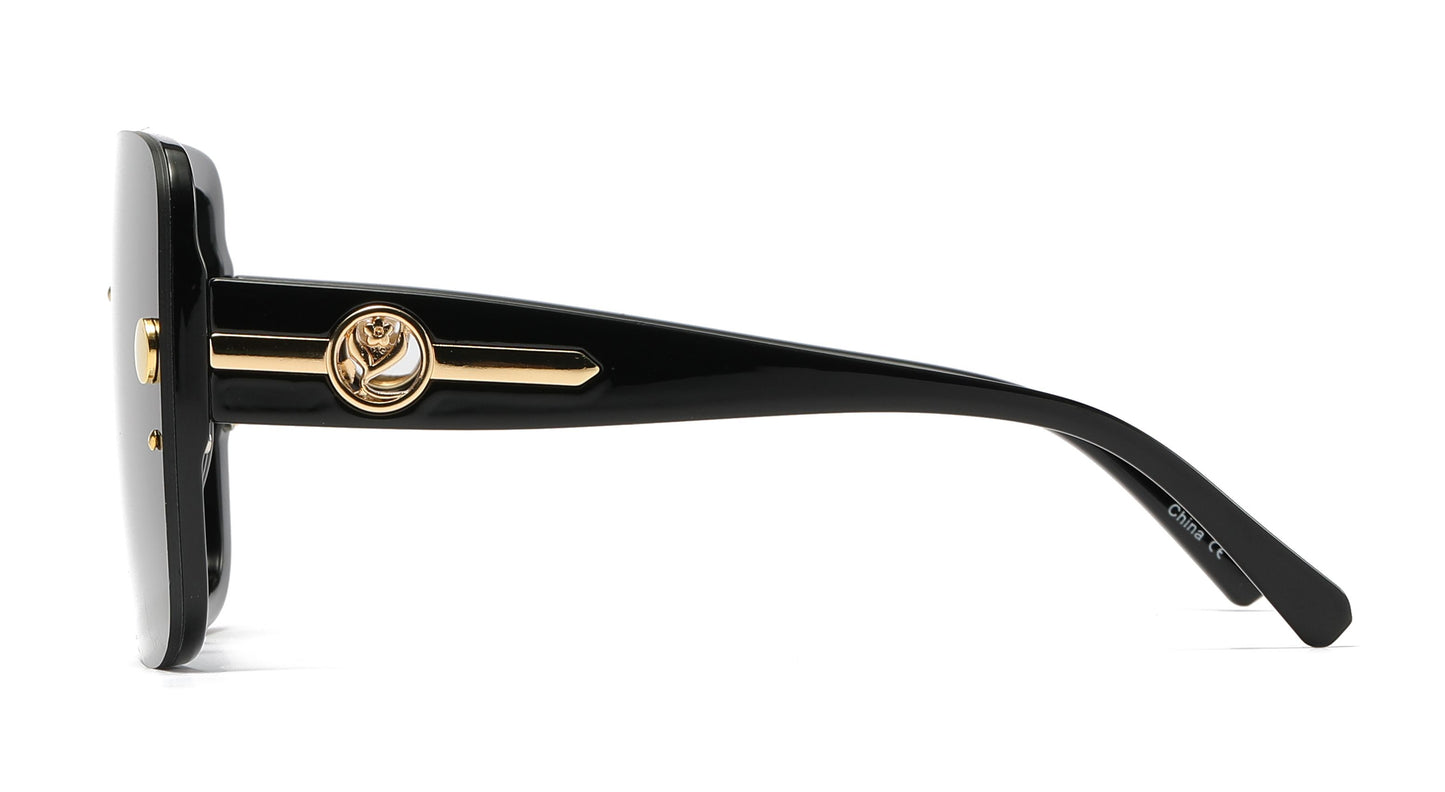 8135 - Plastic Square Sunglasses with Flat Lens
