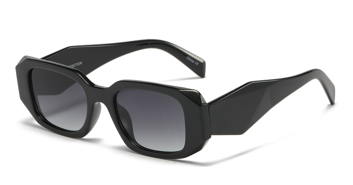 8140 - Rectangular Fashion Plastic Sunglasses