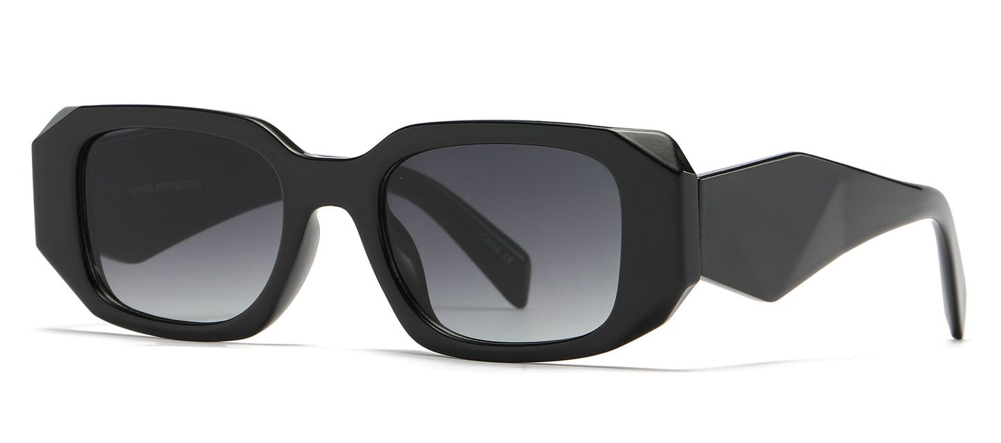 8140 - Rectangular Fashion Plastic Sunglasses