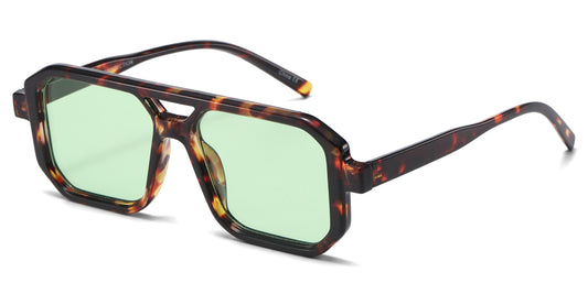 8186 - Squared Fashion Aviator Plastic Sunglasses