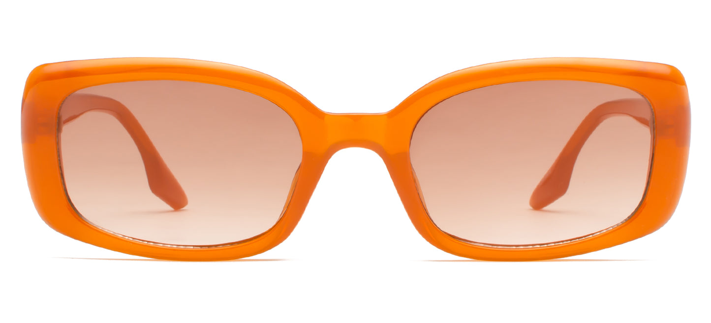 8912 Color - Rectangular Plastic Colorful Sunglasses with Flat Lens