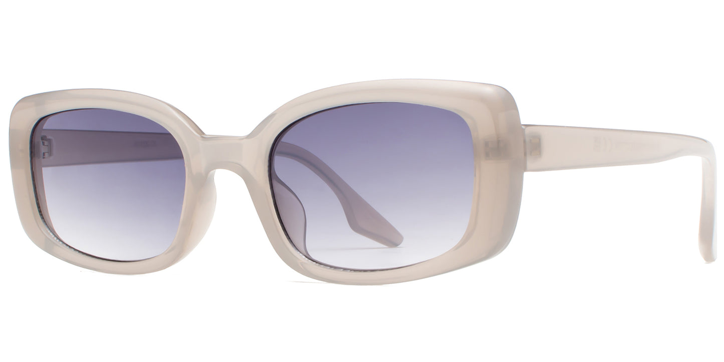 8912 Color - Rectangular Plastic Colorful Sunglasses with Flat Lens