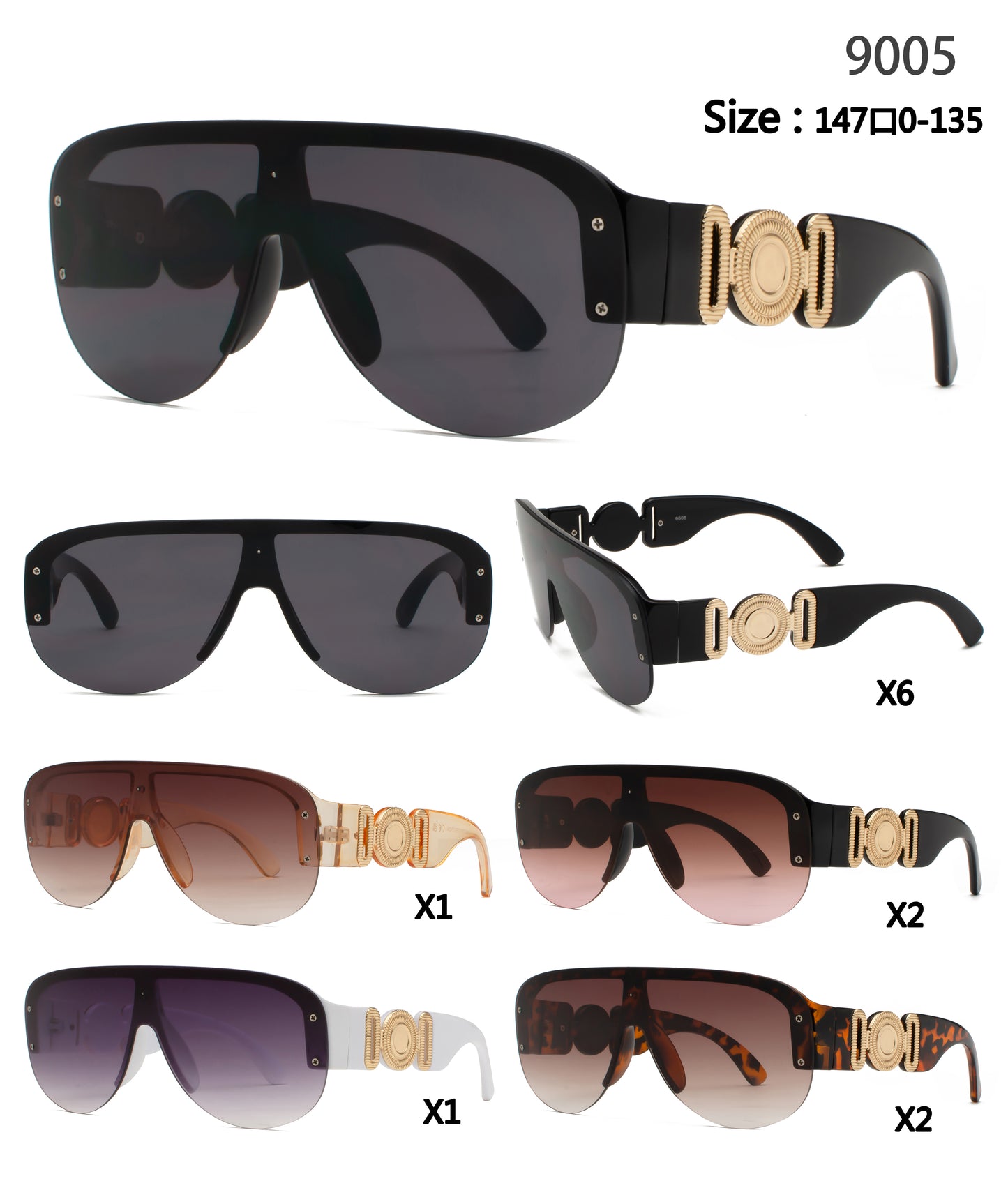 9005 - One Piece Shield Plastic Sunglasses