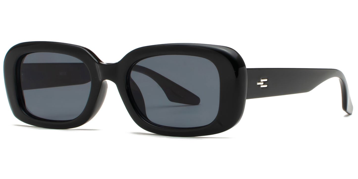 9013 - Rectangular Plastic Sunglasses