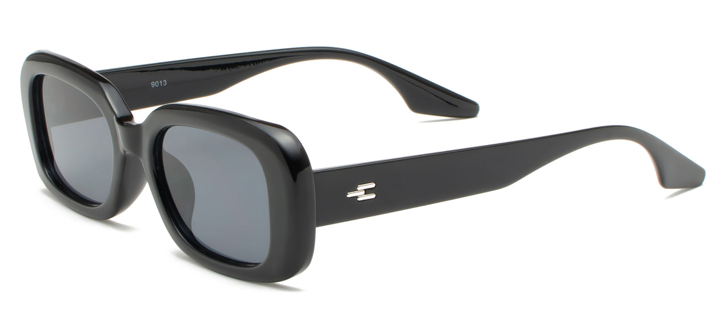 9013 - Rectangular Plastic Sunglasses