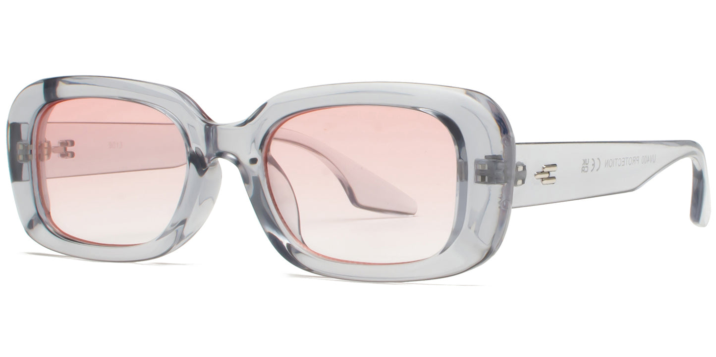 9013 - Rectangular Plastic Sunglasses
