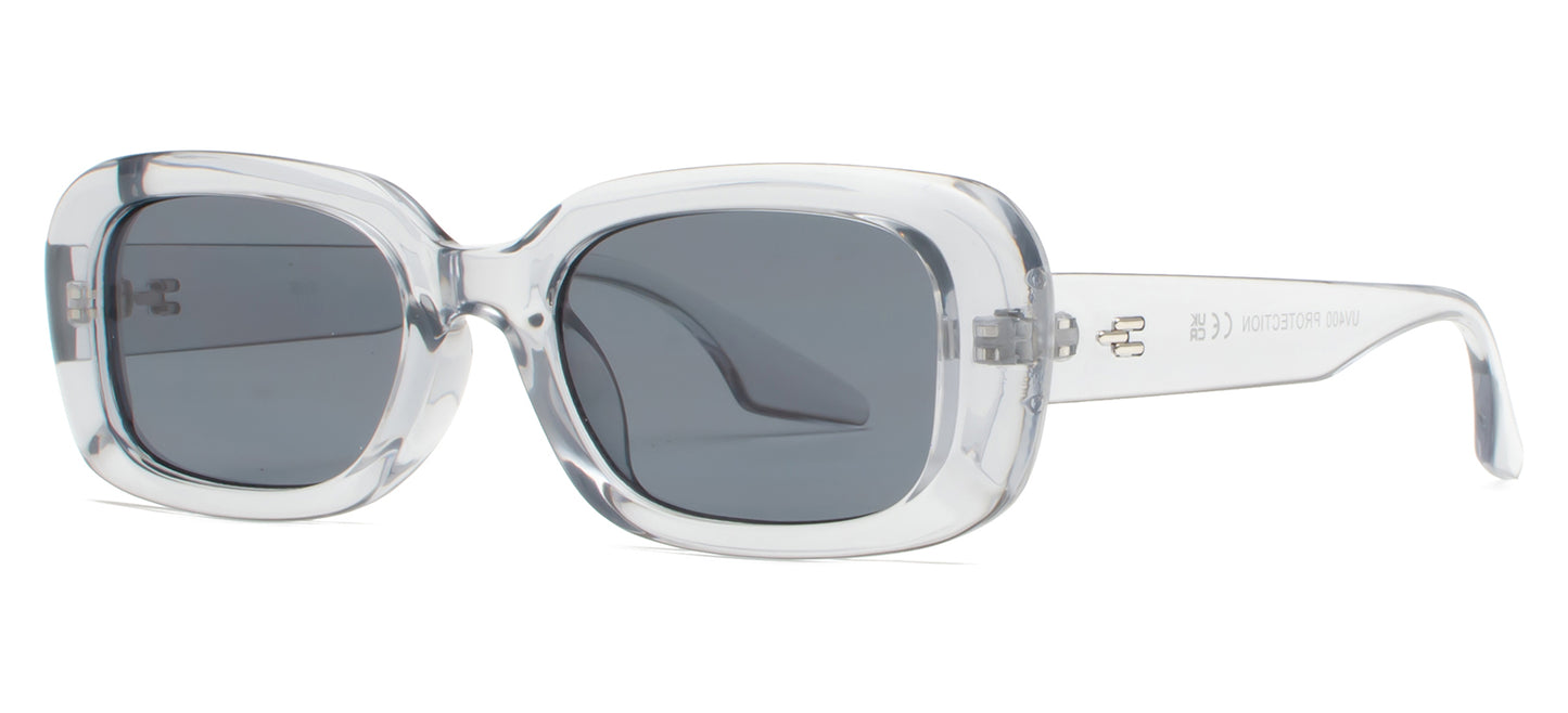 9013 - Rectangular Plastic Sunglasses