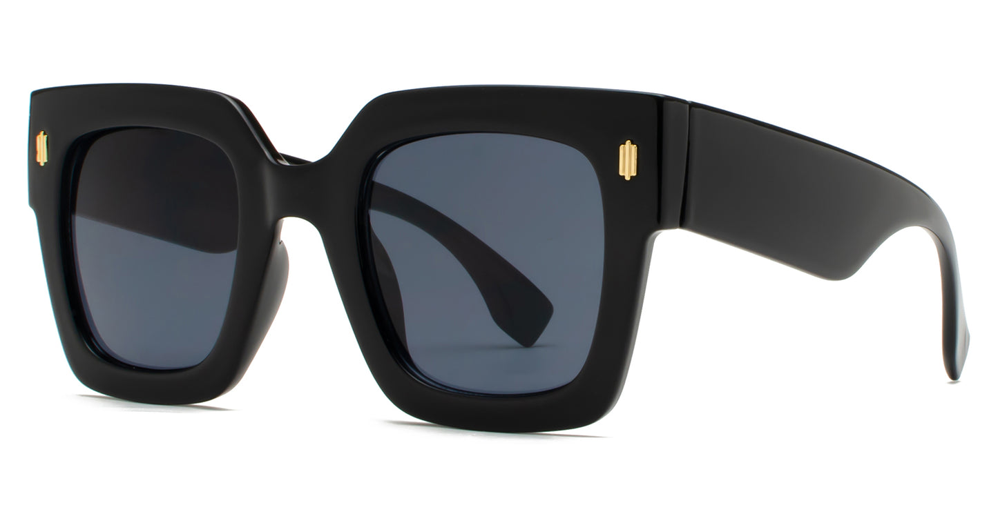 9017 - Fashion Square Sunglasses with Flat Lens