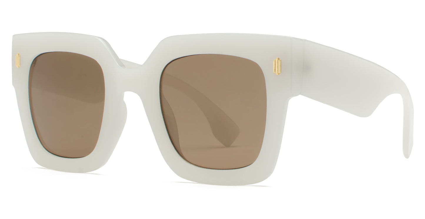 9017 - Fashion Square Sunglasses with Flat Lens