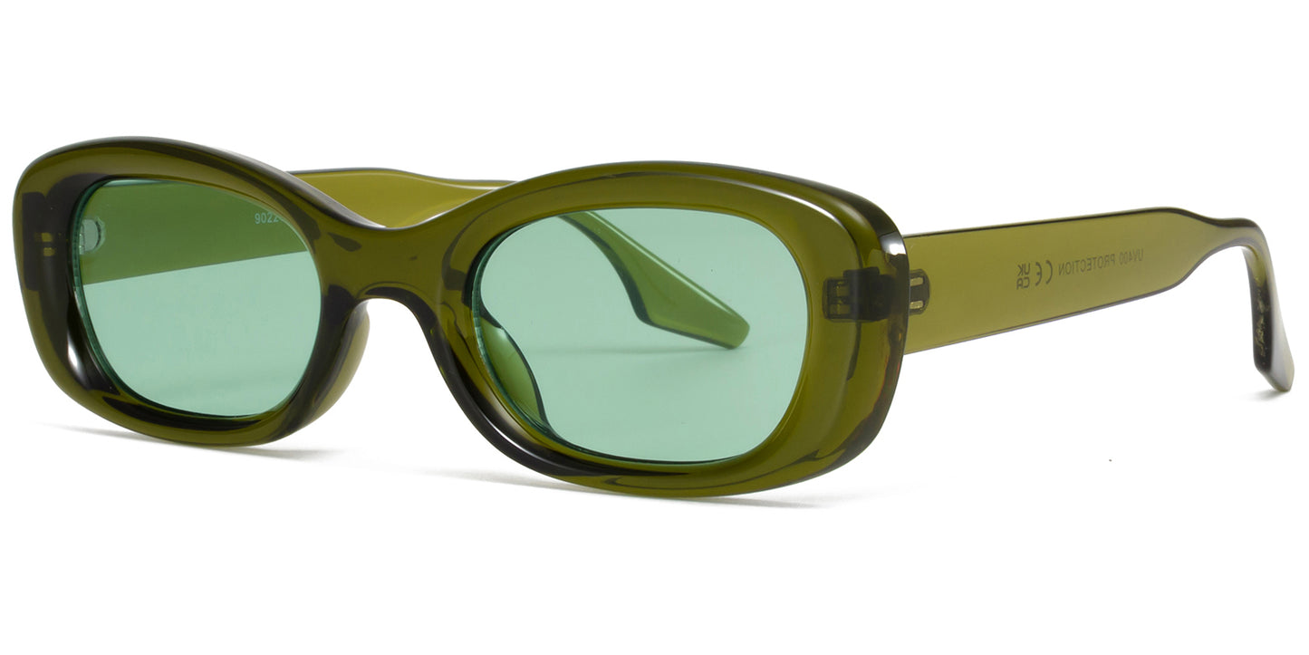 9022 Color - Rectangular Plastic Colorful Sunglasses