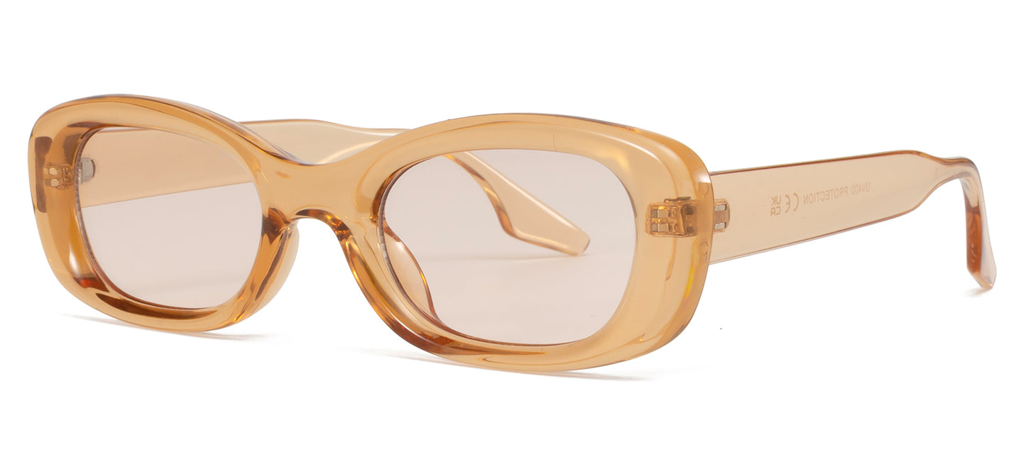 9022 Color - Rectangular Plastic Colorful Sunglasses
