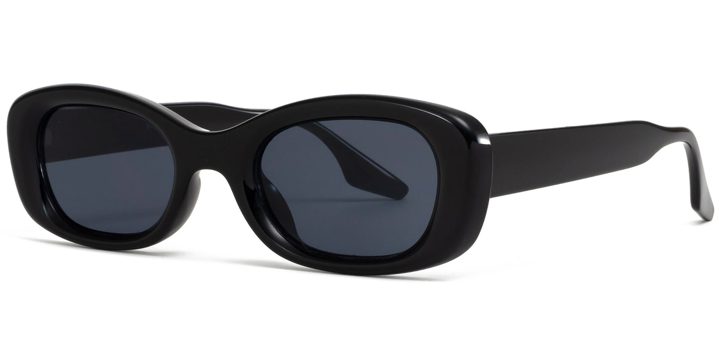 9022 - Rectangular Plastic Sunglasses