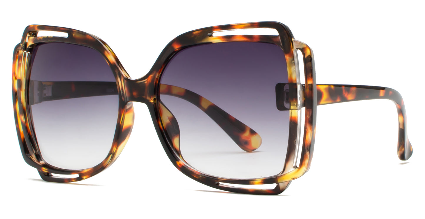9024 - Square Butterfly Women Plastic Sunglasses