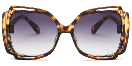 9024 - Square Butterfly Women Plastic Sunglasses