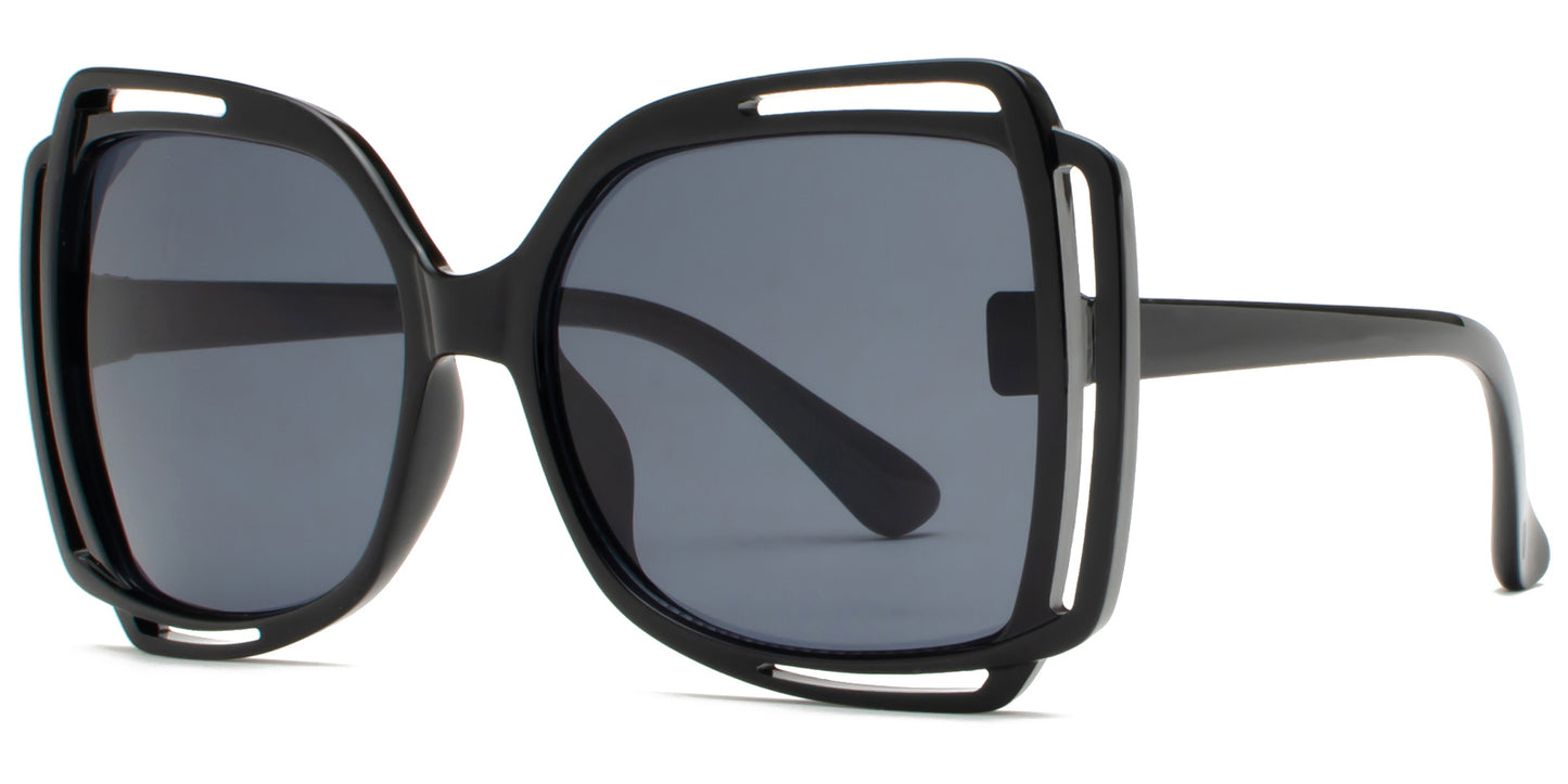 9024 - Square Butterfly Women Plastic Sunglasses