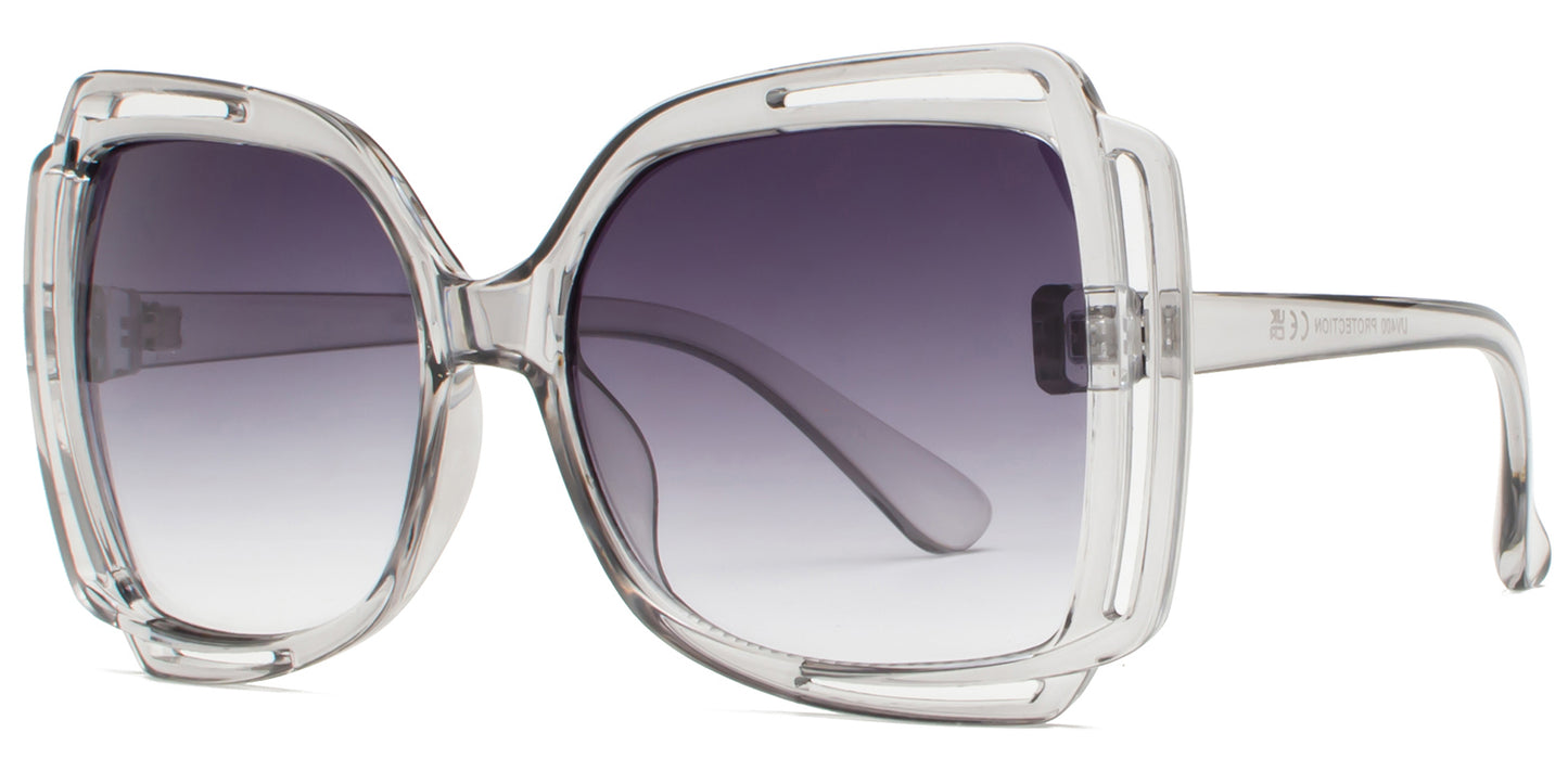9024 - Square Butterfly Women Plastic Sunglasses
