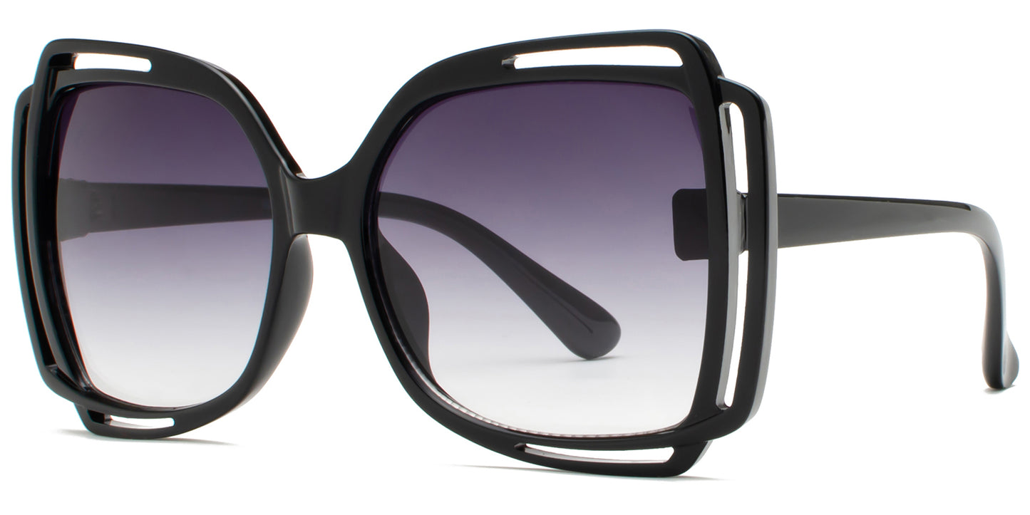 9024 - Square Butterfly Women Plastic Sunglasses