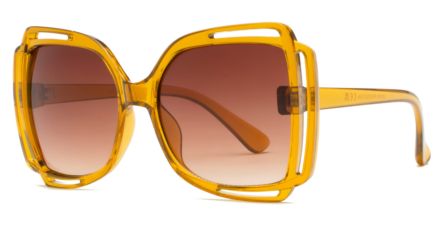 9024 - Square Butterfly Women Plastic Sunglasses