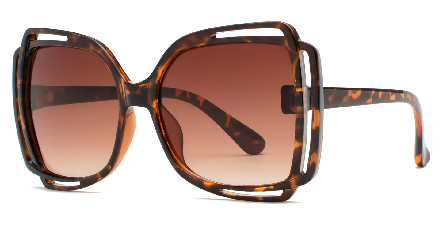 9024 - Square Butterfly Women Plastic Sunglasses