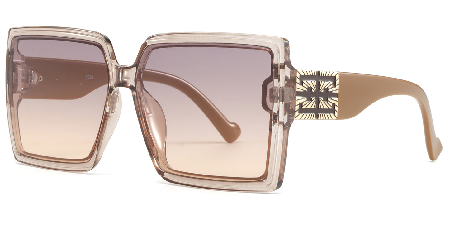 9026 - Fashion Square Women Plastic Sunglasses