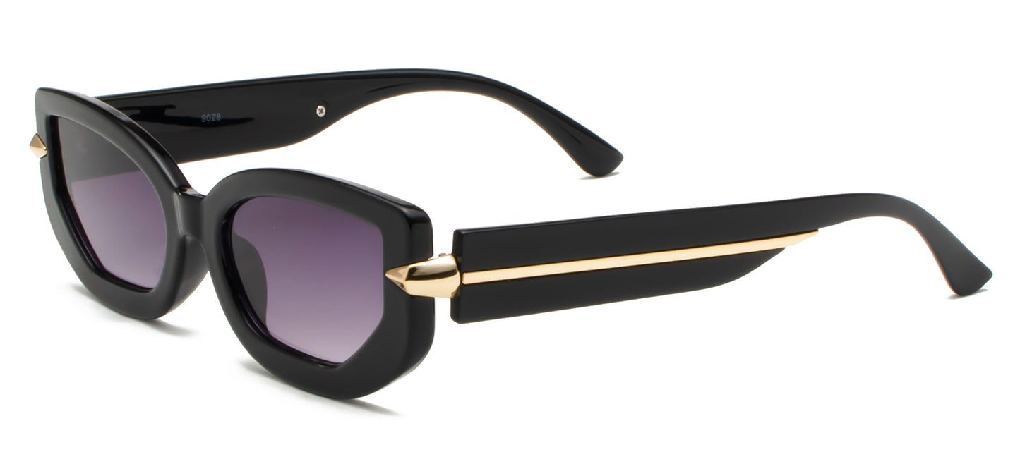 9028 - Small Rectangular Fashion Plastic Sunglasses