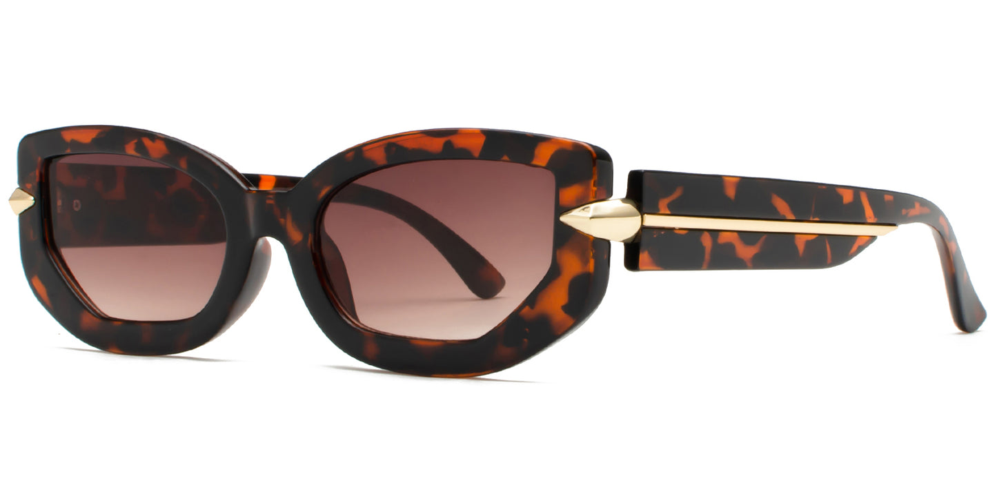 9028 - Small Rectangular Fashion Plastic Sunglasses