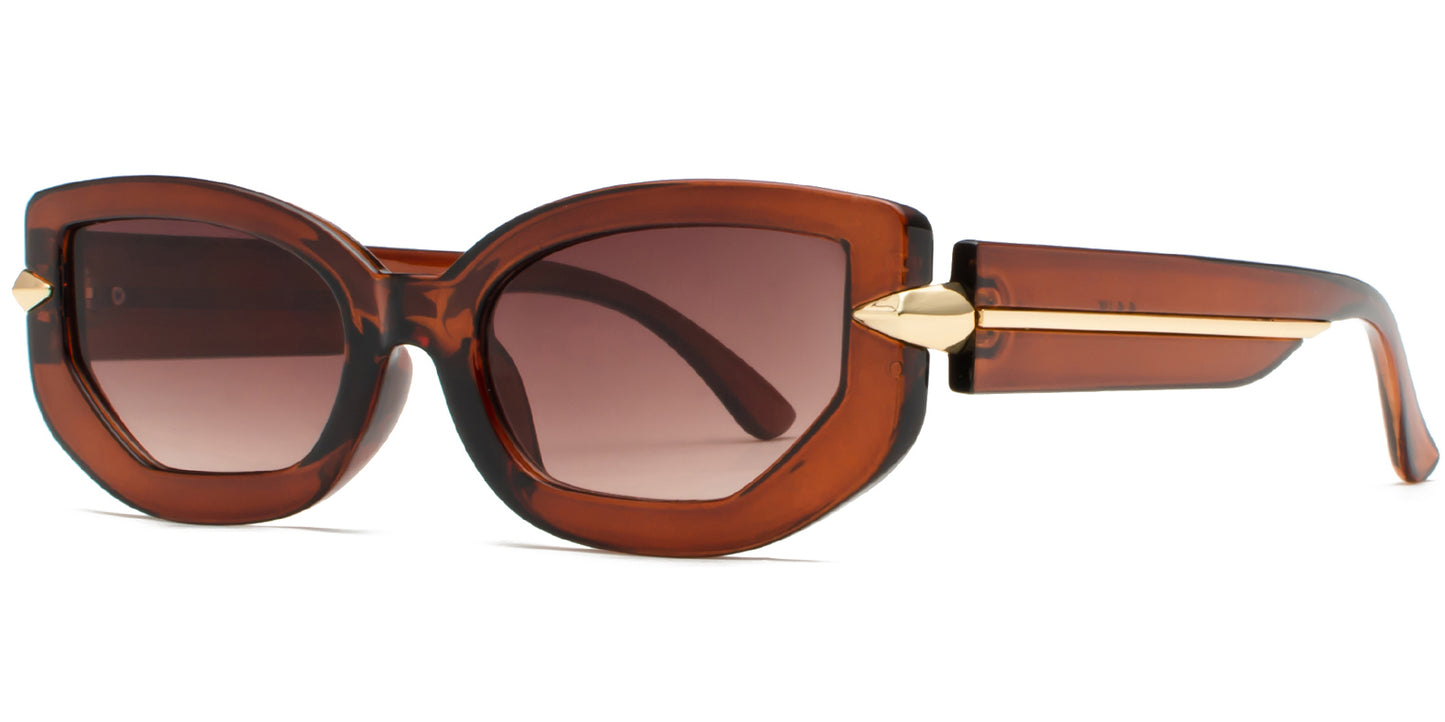 9028 - Small Rectangular Fashion Plastic Sunglasses