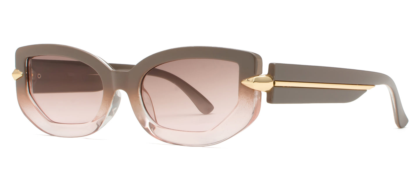 9028 - Small Rectangular Fashion Plastic Sunglasses