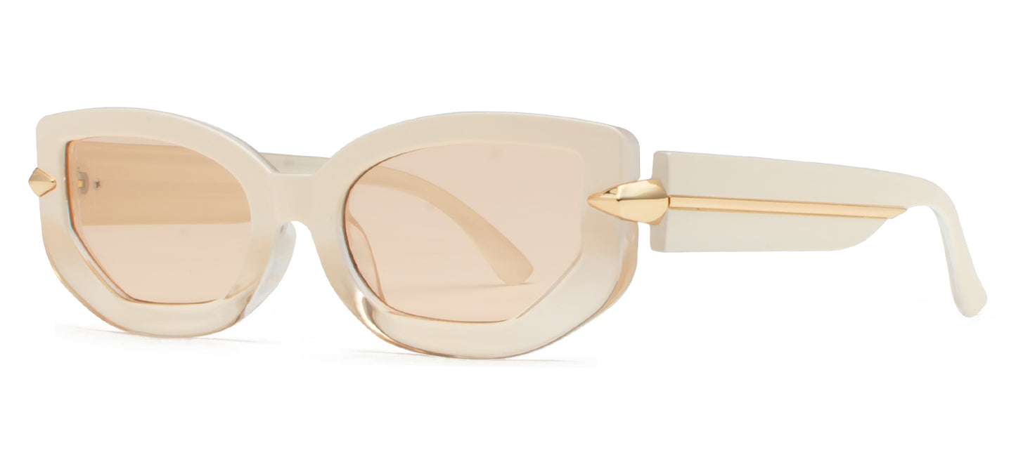 9028 - Small Rectangular Fashion Plastic Sunglasses
