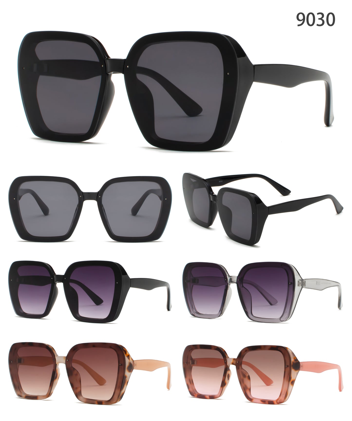 9030 - Square Fashion Plastic Sunglasses