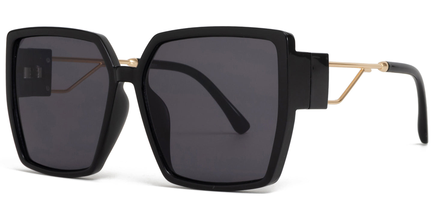 9031 - Square Plastic Sunglasses with Flat Lens