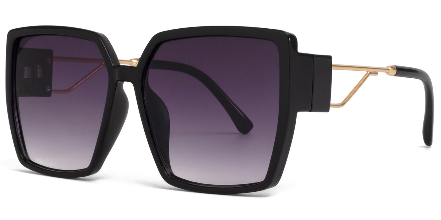9031 - Square Plastic Sunglasses with Flat Lens