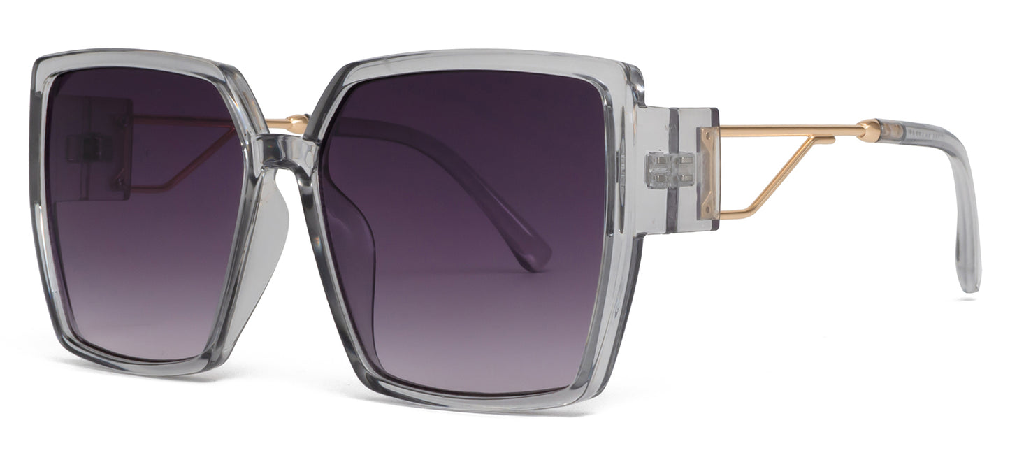 9031 - Square Plastic Sunglasses with Flat Lens